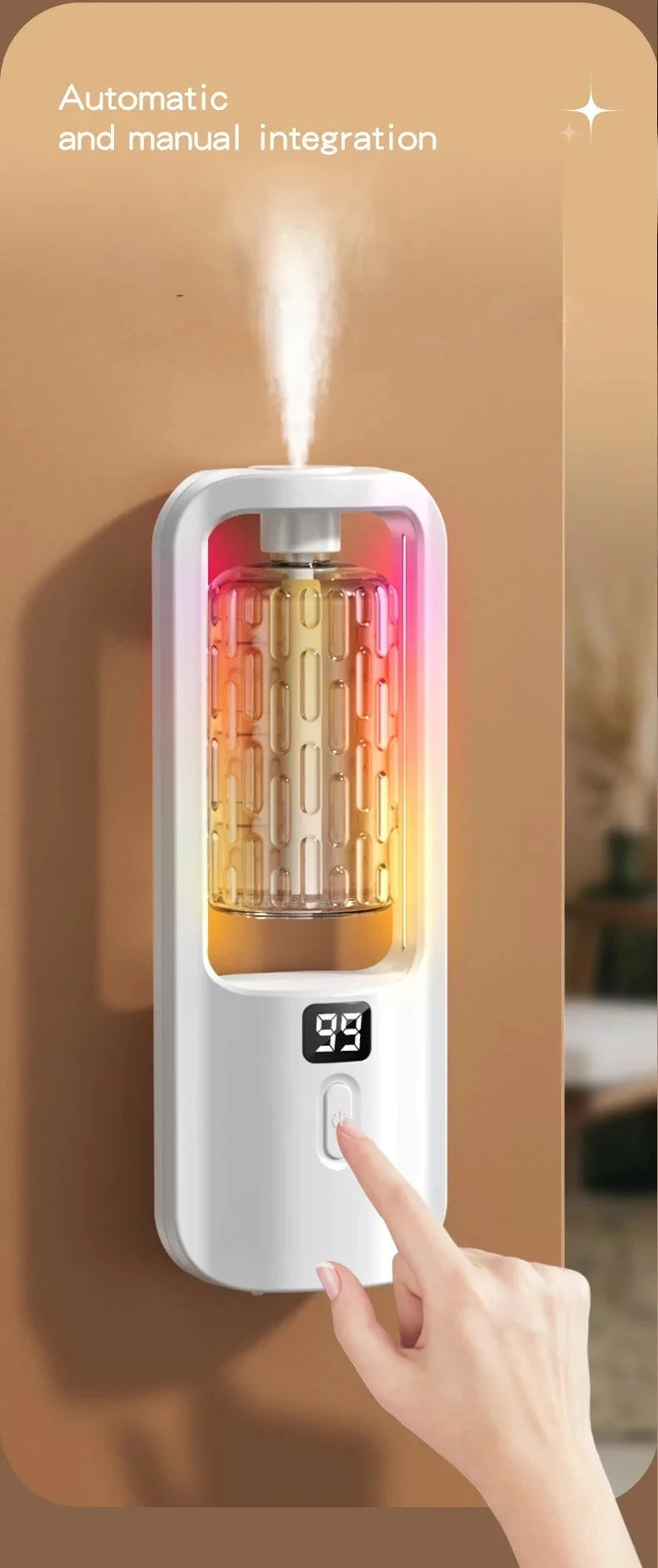 50ml Essential Oils Diffuser USB Multi-mode LED Digital Display 7 Gear Home Wall Mounted Display Air Freshener Smart Fragrance