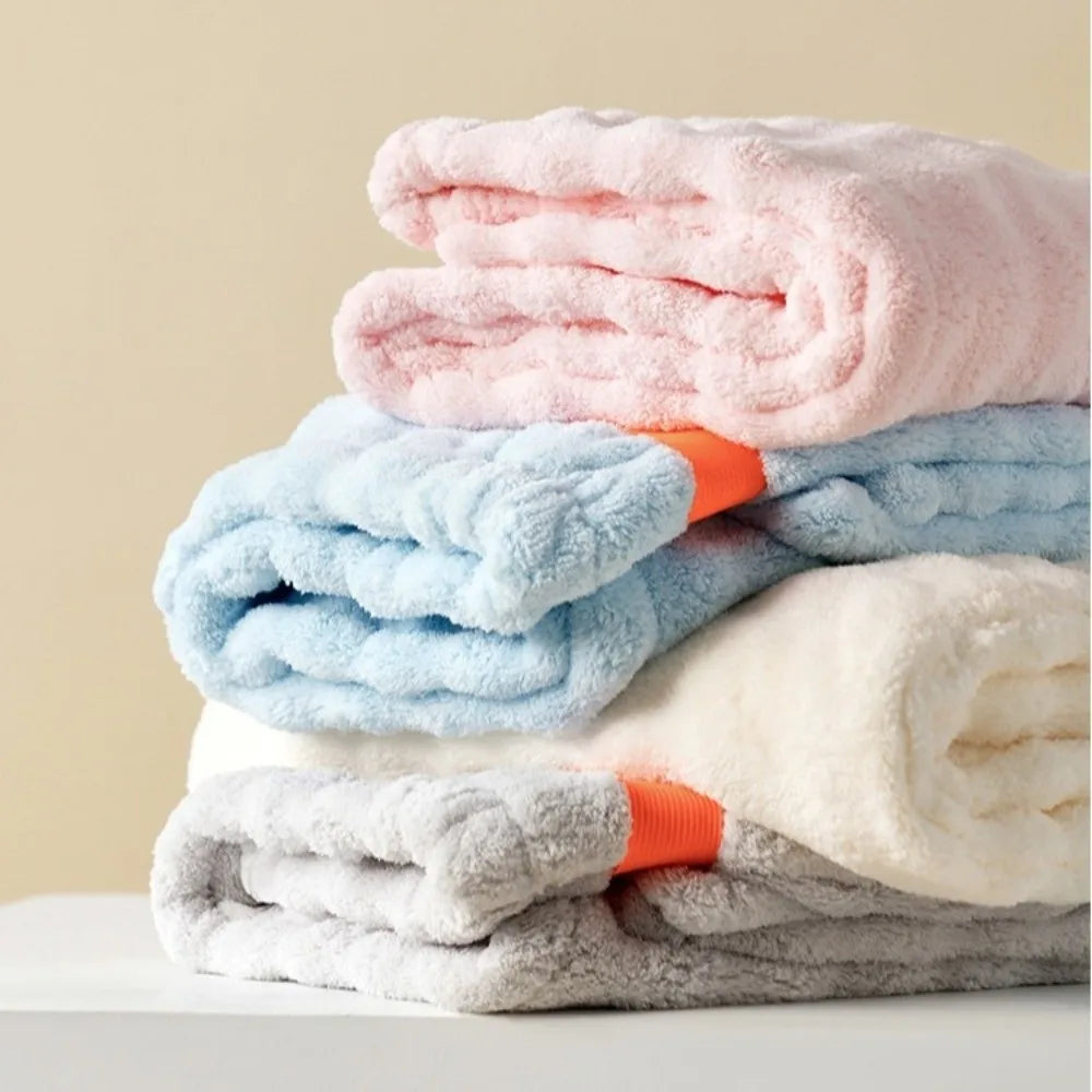 Microfiber Quickly Hair Dry Towel Extra Large Super Absorbent Bathroom Women Turban Soft Thickened Hair Dry Wrap Bonnets