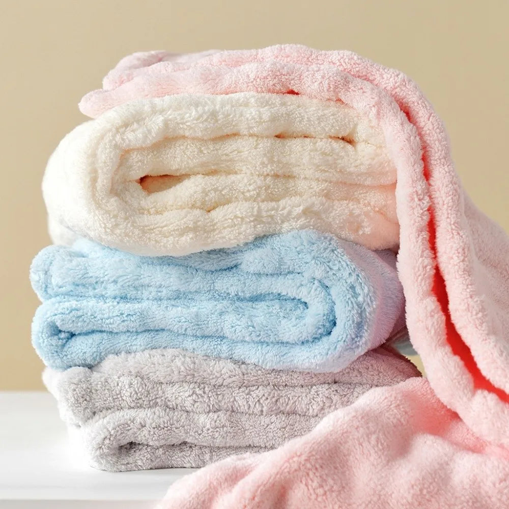 Microfiber Quickly Hair Dry Towel Extra Large Super Absorbent Bathroom Women Turban Soft Thickened Hair Dry Wrap Bonnets
