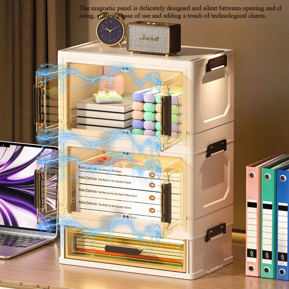 Multi-functional 3 Tier Cosmetic Organizer,Foldable Makeup Organizer,Desktop Dresser,Organizer Drawers,Stackable&DustproofDesign