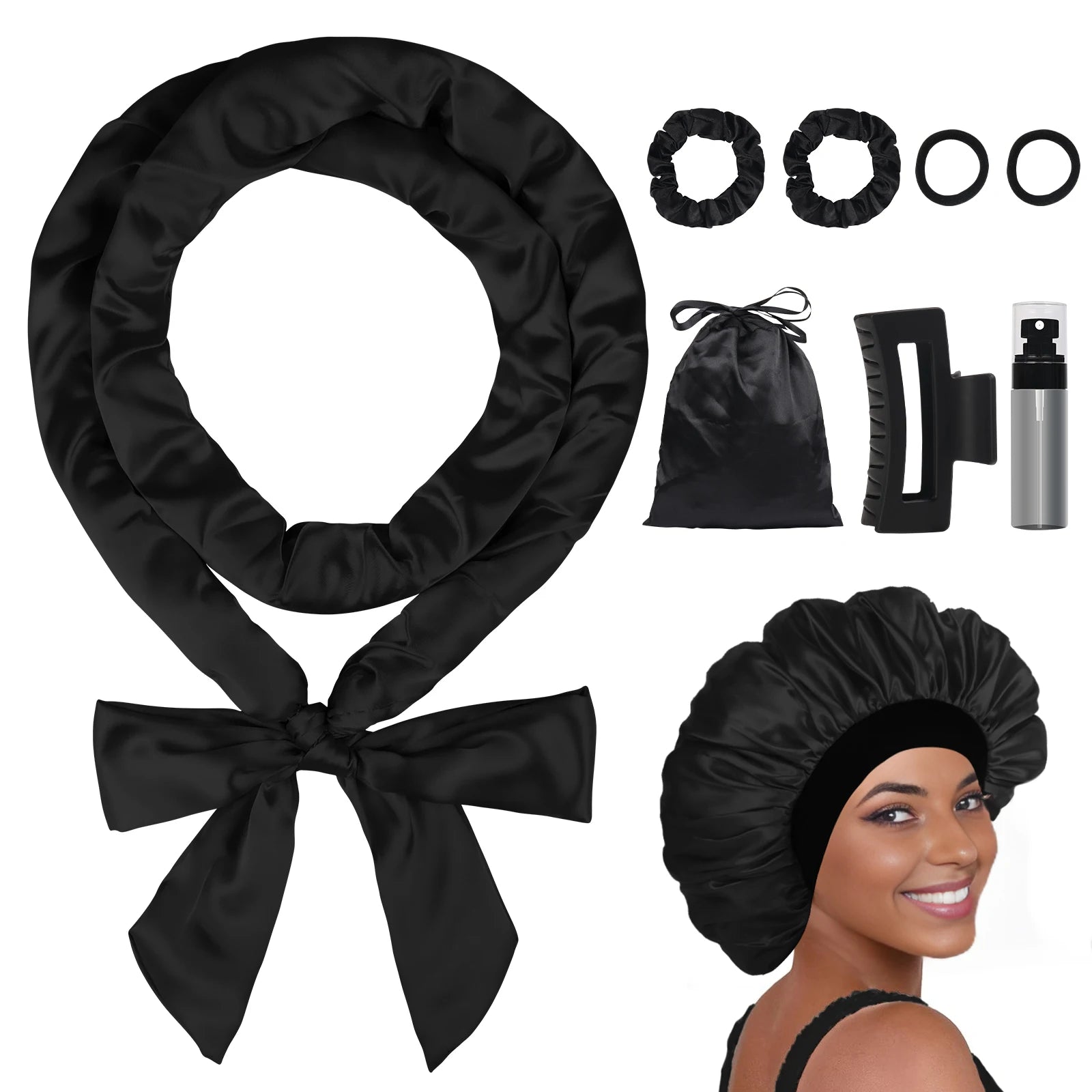 Satin Heatless Curling Set Heatless Curls Overnight Hair Curler 70" No Heat Curls Hair Curlers to Sleep in Overnight Curls Hea