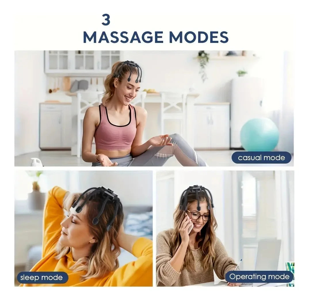 Electric Scalp Massager, Head Massager Scalp Stress Relax, Kneading Hair Massage with 3 Modes, 360 Degree Hair Massager