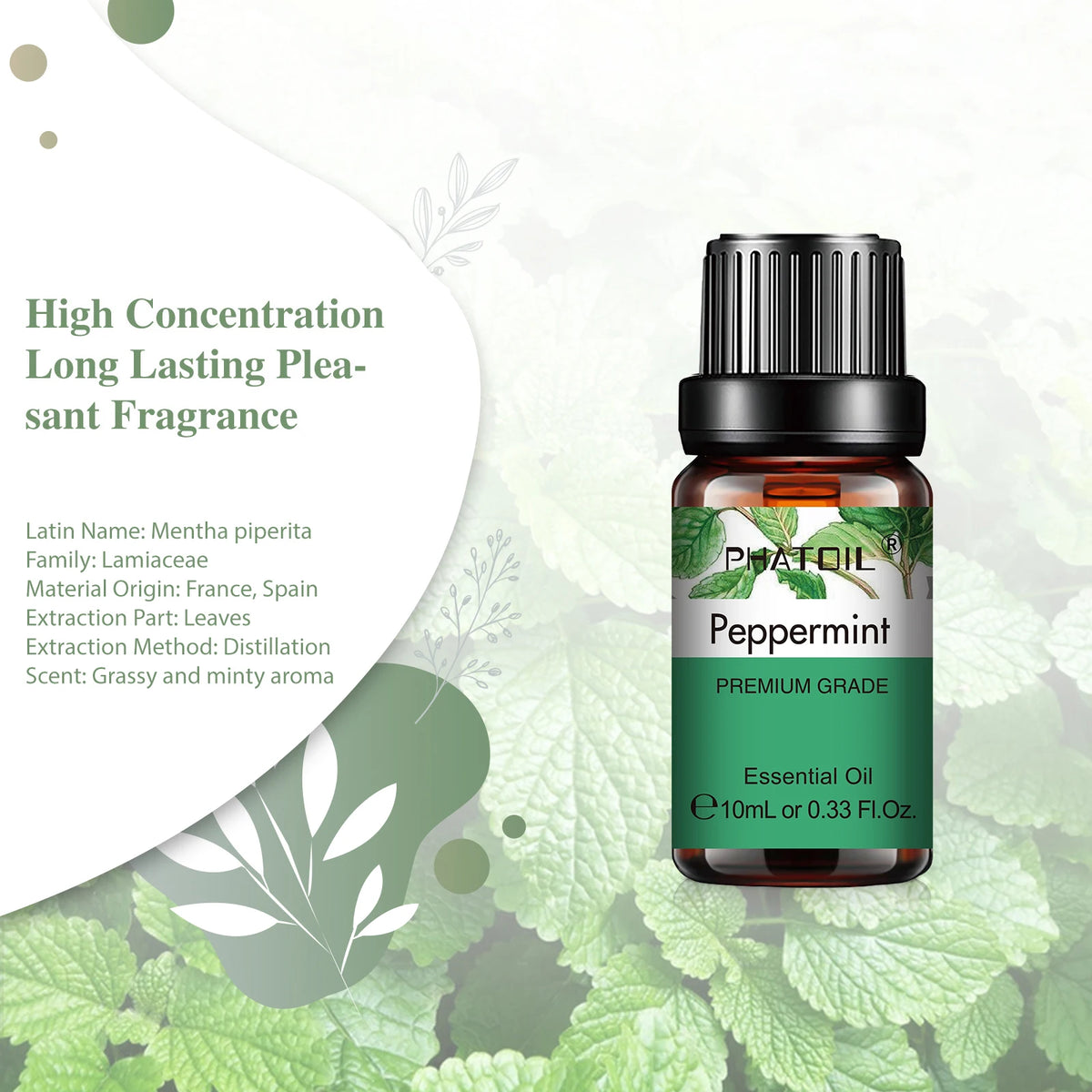 PHATOIL Natural Plant Essential Oil 10ml - Eucalyptus, Lavender & More