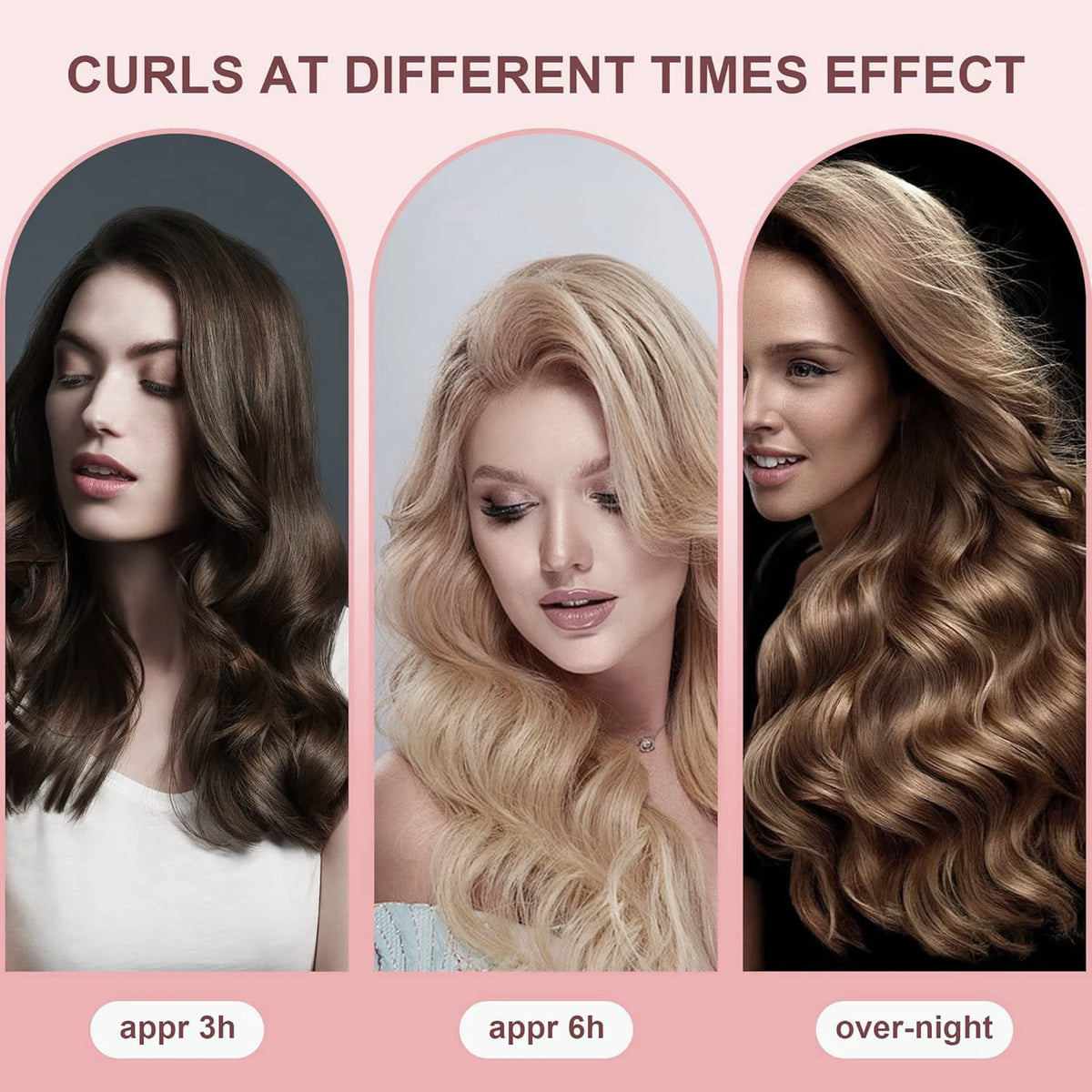 Heatless Curling Set - No Heat Overnight Curling Rod & Bonnet | Spring/Summer Frizz-Free Waves, Sleep-Friendly DIY Styling 4pcs