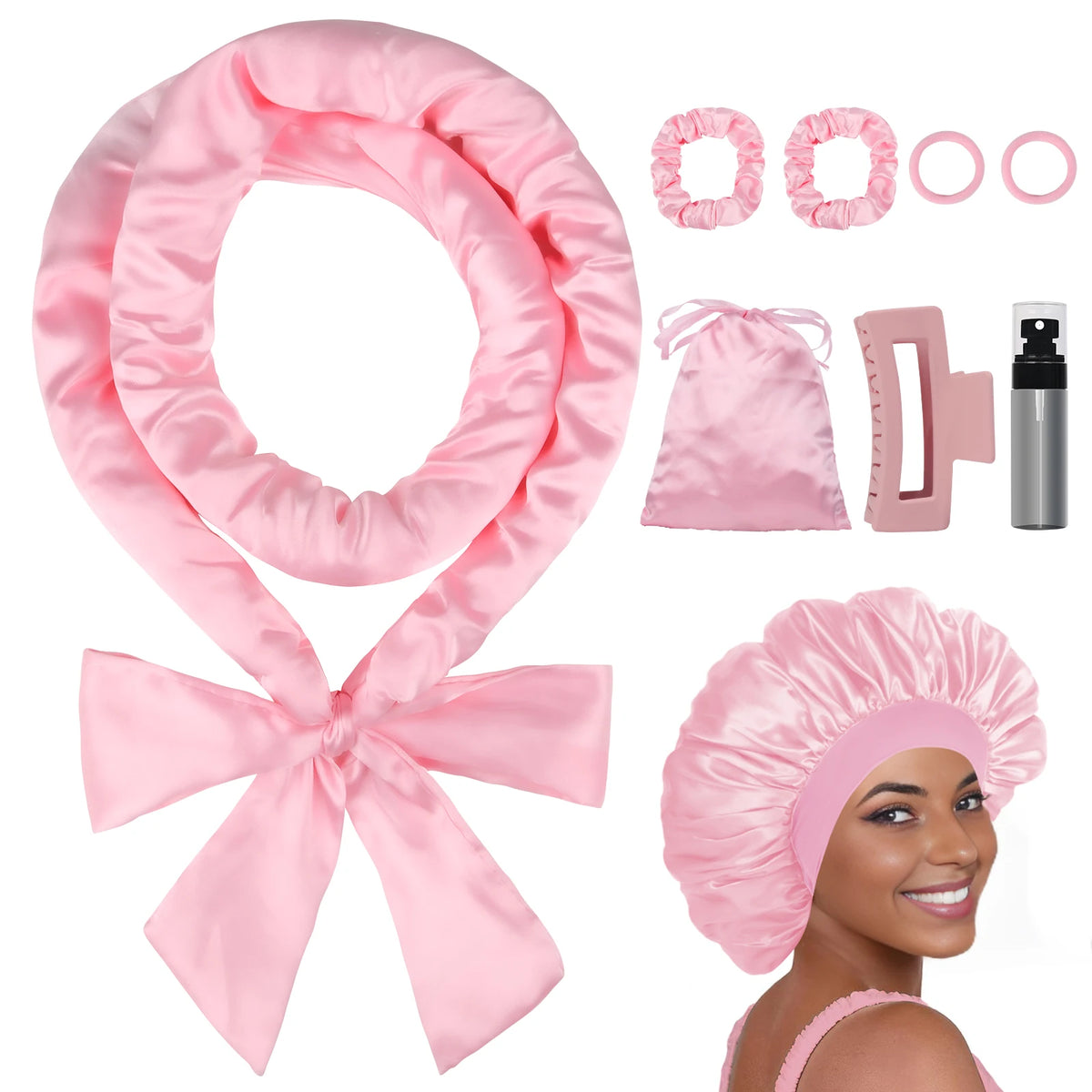 Satin Heatless Curling Set Heatless Curls Overnight Hair Curler 70" No Heat Curls Hair Curlers to Sleep in Overnight Curls Hea