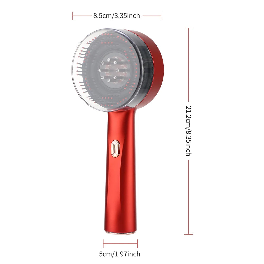 Scalp Massage Comb with Red Light, Electric Hair Scalp Massager with 3 Modes, Rechargeable 6ml Serum Applicator Tool