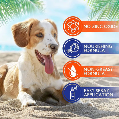 Natural Moisturizer Non-Greasy Sun Protection Spray Dog Cats Sunscreen for All Soothing Pet Horses Pet Sunscreen Spray