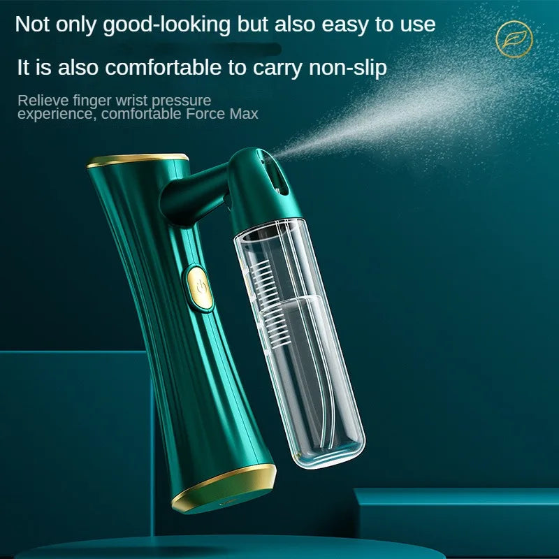 Handheld Facial Steamer Sprayer - Portable Humidifier for Deep Moisturizing &amp; Skin Replenishment, Green Beauty Care Tool