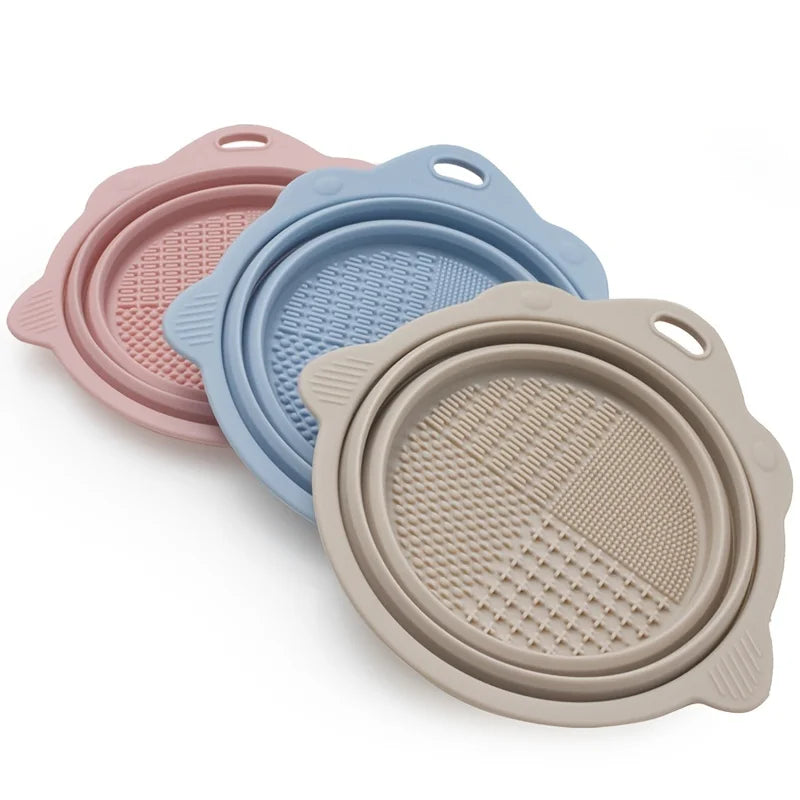 Makeup Brush Cleaner Cleaning Bowl Brush Tool Set Thorough Cleaning Without Hurting Bristles Wet &amp; Dry Powder Puff Dry Cleaner
