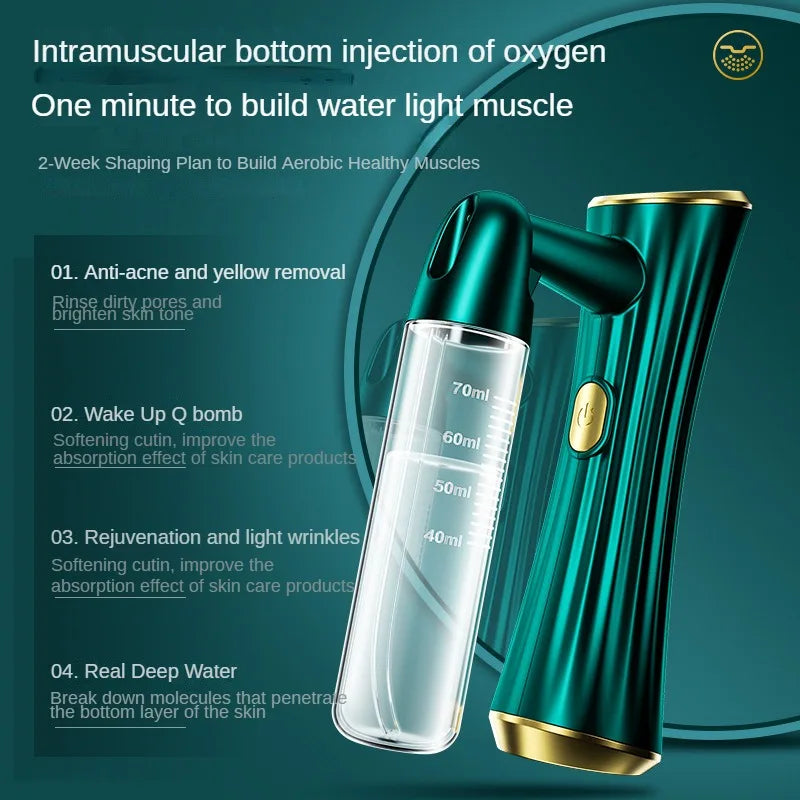 Handheld Facial Steamer Sprayer - Portable Humidifier for Deep Moisturizing &amp; Skin Replenishment, Green Beauty Care Tool