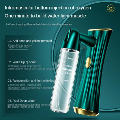 Handheld Facial Steamer Sprayer - Portable Humidifier for Deep Moisturizing & Skin Replenishment, Green Beauty Care Tool