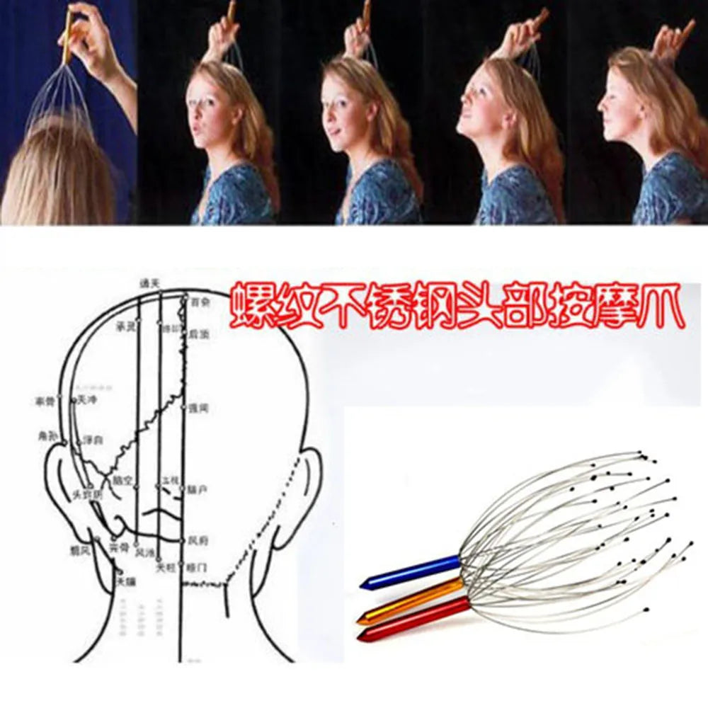 Head Massager Scalp Handheld Head Massager Scratcher Scalp Massager Reliever Neck Stress And Head Physician Steel Ball Tools
