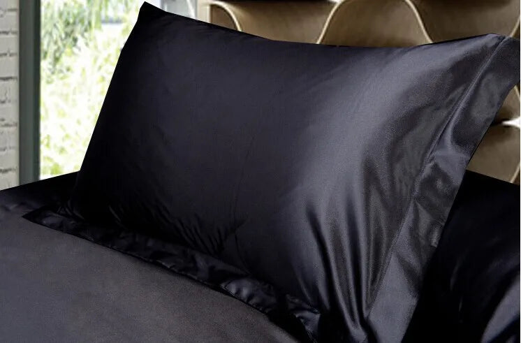 2pcs Silk Pillowcase Camel White Black Silk Satin Pillow Case Multiple Colors