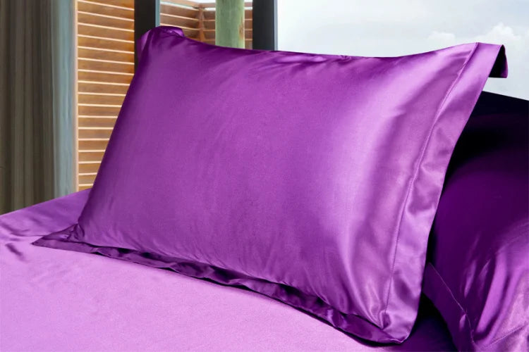 2pcs Silk Pillowcase Camel White Black Silk Satin Pillow Case Multiple Colors