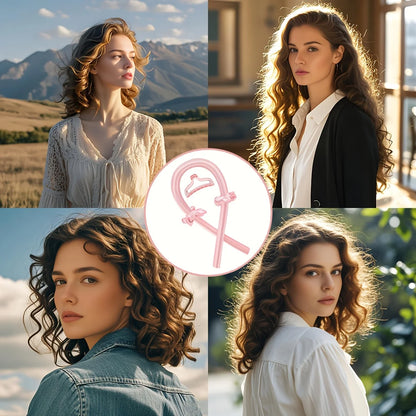 Heatless Curling Set, Silk Curls Rod Headband,No Heat Rollers to Sleep in Overnight, Satin Hair Curlers for Long and Medium Hair