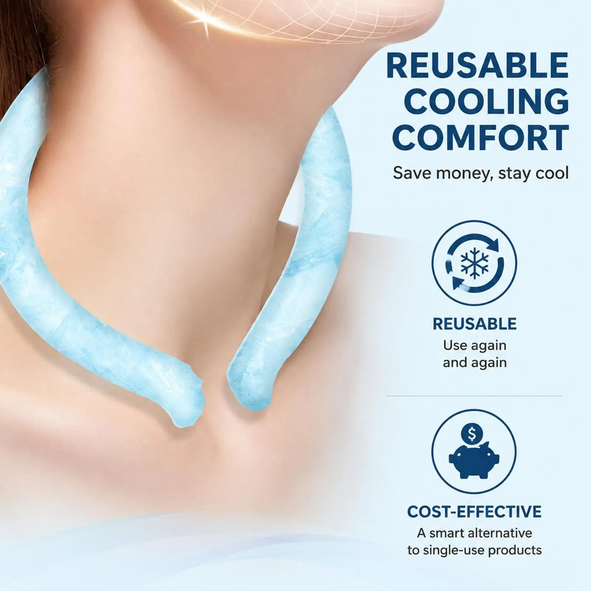Cooling Neck Wraps Reusable Ice Neck Cooler Wearable Neck Cooling Tube Neck Cooler Personal Ice Pack Wrap Neck Cooling Ring
