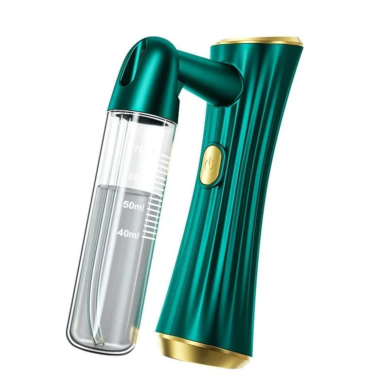 Handheld Facial Steamer Sprayer - Portable Humidifier for Deep Moisturizing &amp; Skin Replenishment, Green Beauty Care Tool