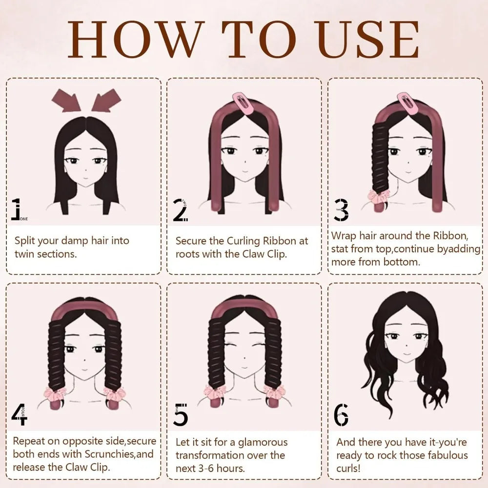 Velvet Heatless Hair Curler Set - No Heat Curlers for Heatless Curls Overnight Hair Curlers,Curls Heatless Curling Set