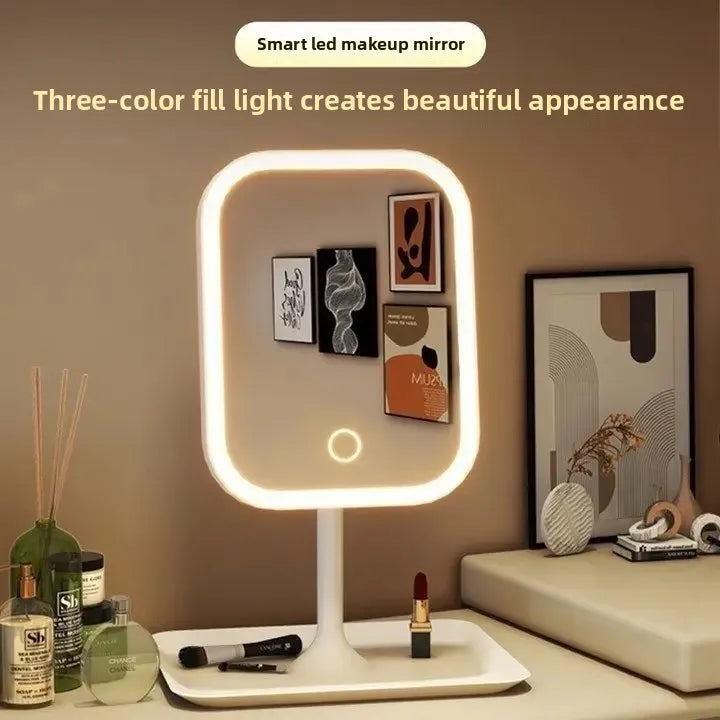 LED internet celebrity makeup mirror fill light mirror with light student dormitory desktop portable makeup mirror home makeup