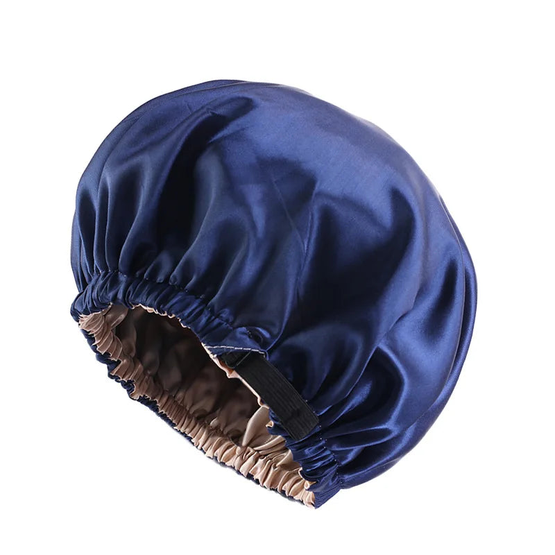 Satin Bonnet For Sleeping Adjustable Silk Bonnet For Curly Hair Bonnets Double Layer Large Satin Lined Sleep Cap For Women