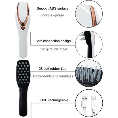 Scalp Massager Electric Brush Hair Massager Massage Comb with Soft Rubber
