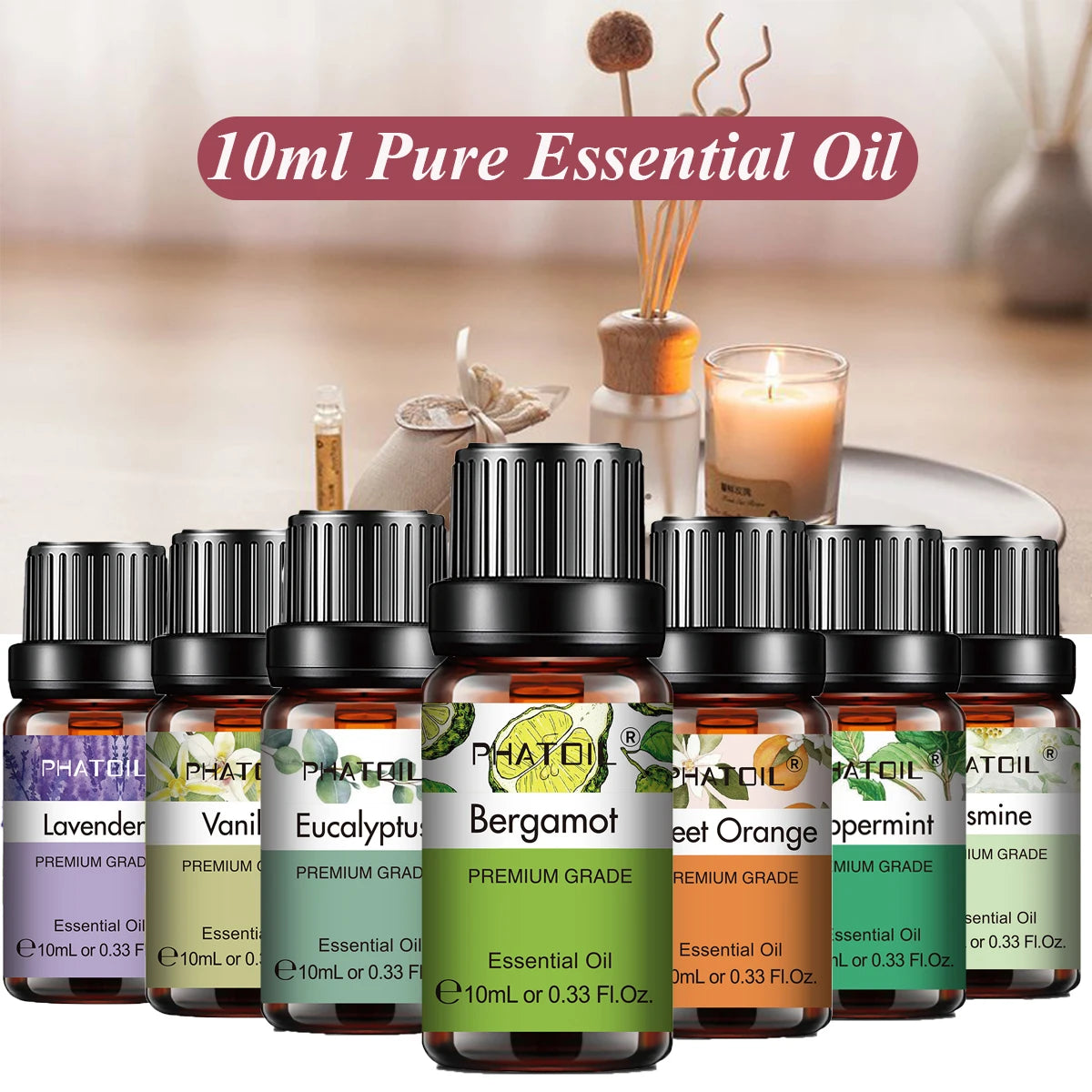 PHATOIL Natural Plant Essential Oil 10ml - Eucalyptus, Lavender &amp; More