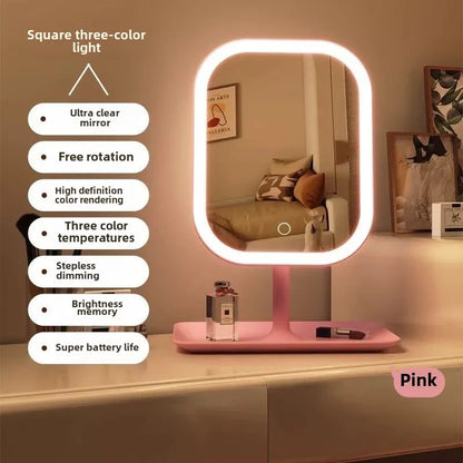 LED internet celebrity makeup mirror fill light mirror with light student dormitory desktop portable makeup mirror home makeup