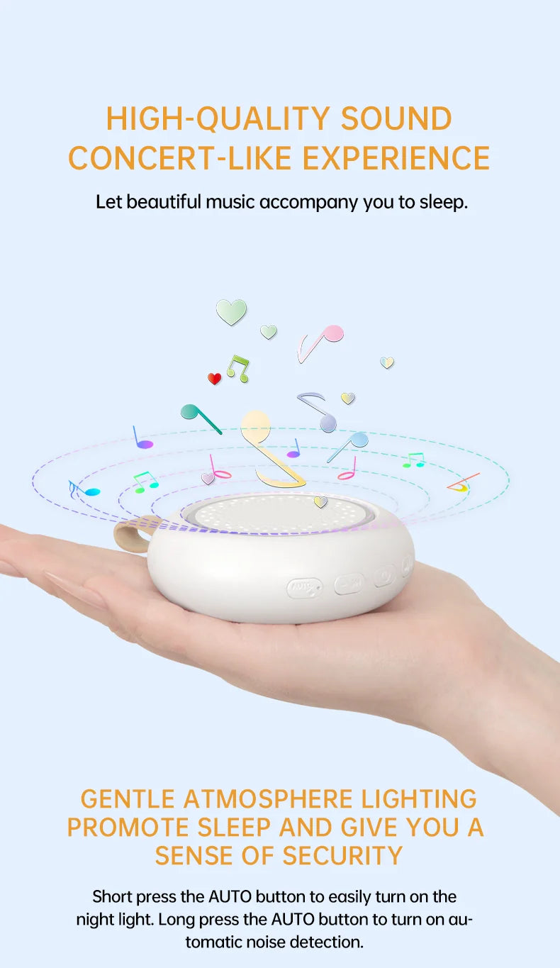 White Noise Machine 24 Soothing Sounds Sleep Sounds Machine with Night Light Type-C Charging Sleep Aid Device for Baby Adult