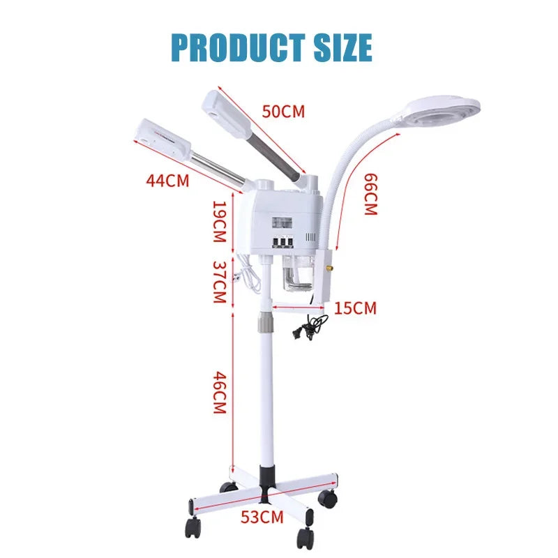 Facial Steamer Hot Cold Steam - 3-in-1 Nano Ionic Humidifier with LED Magnifying Lamp
