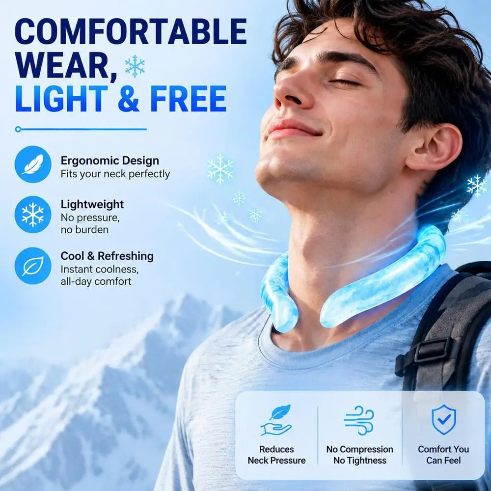 Cooling Neck Wraps Reusable Ice Neck Cooler Wearable Neck Cooling Tube Neck Cooler Personal Ice Pack Wrap Neck Cooling Ring