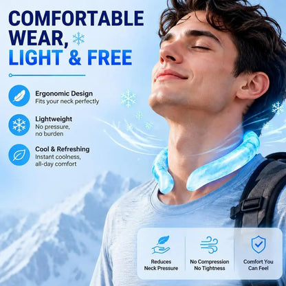 Cooling Neck Wraps Reusable Ice Neck Cooler Wearable Neck Cooling Tube Neck Cooler Personal Ice Pack Wrap Neck Cooling Ring