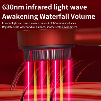 Scalp Massage Comb with Red Light, Electric Hair Scalp Massager with 3 Modes, Rechargeable 6ml Serum Applicator Tool
