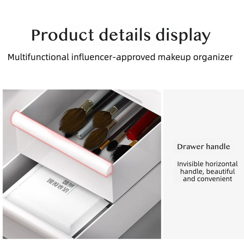 Makeup Organizer with Drawers Cosmetic Storage Box Desktop Skincare Organizer Vanity Countertop Storage Rack Jewelry Organizer