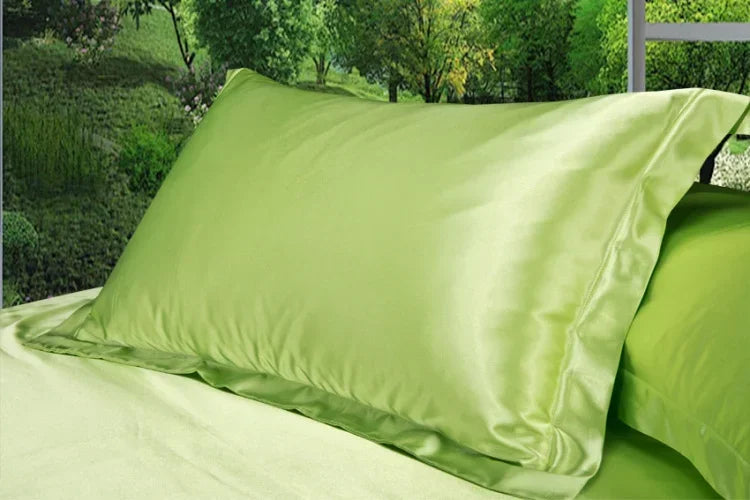 2pcs Silk Pillowcase Camel White Black Silk Satin Pillow Case Multiple Colors