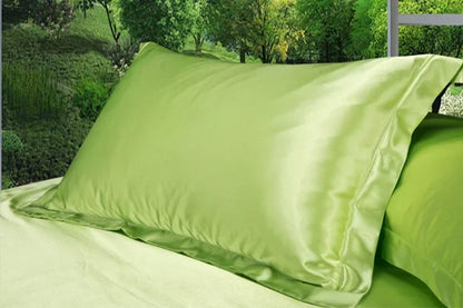 2pcs Silk Pillowcase Camel White Black Silk Satin Pillow Case Multiple Colors