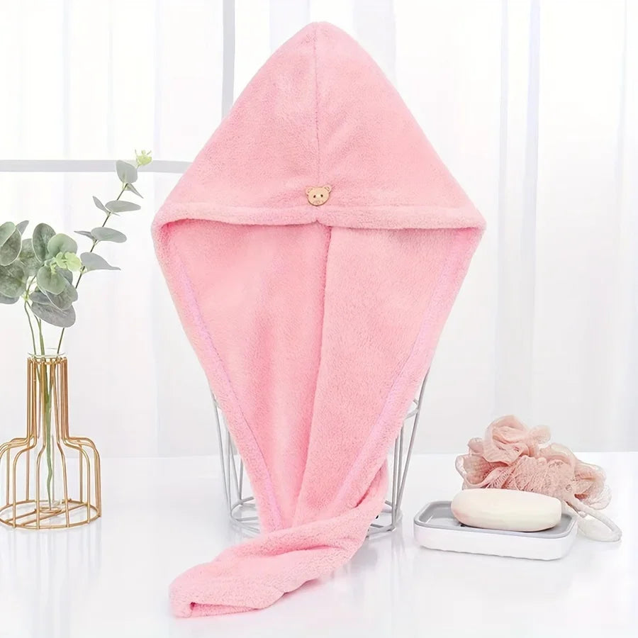 Ultra-Absorbent Microfiber Hair Towel - Double-Layered, Quick-Dry Design - Ideal for Shower, Gym &amp; Spa Use