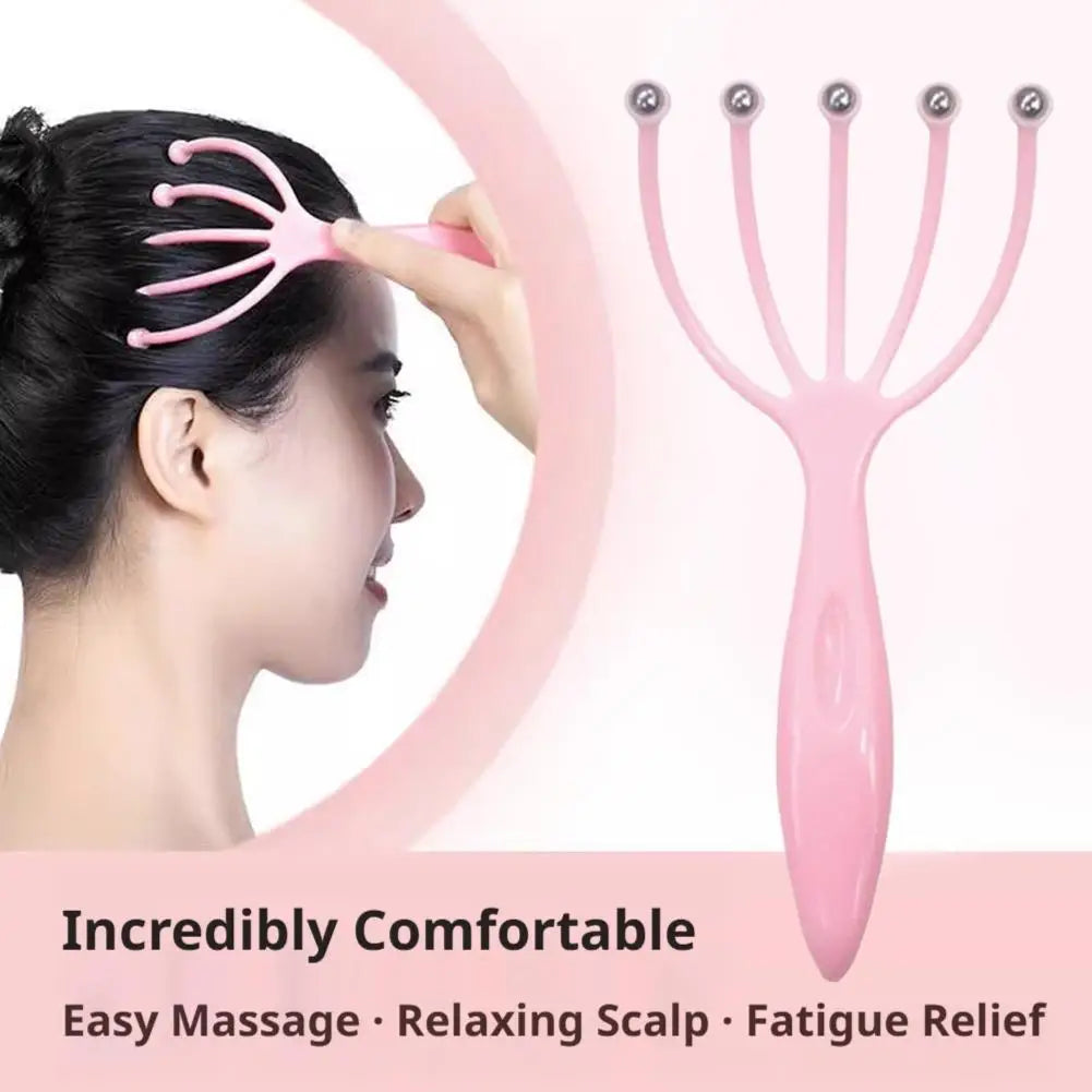 Scalp Massager Manual 5 Claw Head Massager Roller Scratcher Hair Scalp Massage Comb Relieve Fatigue Stress Relax Head Care