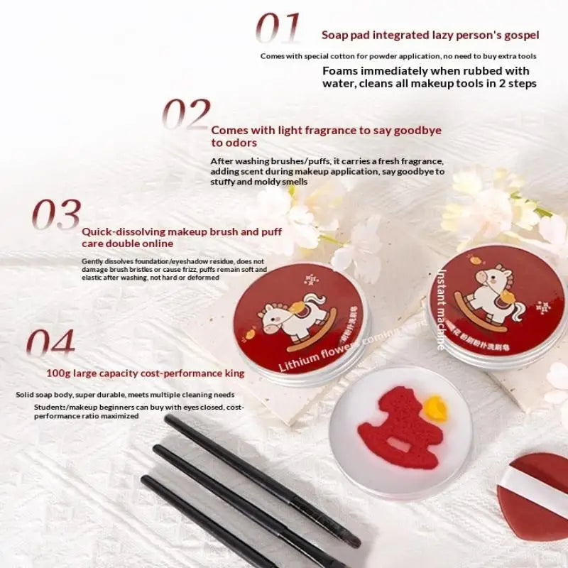 Natural Makeup Brush Cleaner Soap Multi Functional Washing Outdoor Portable Cosmetics Travel Beauty Cleaner Tools Reusable