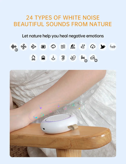 White Noise Machine 24 Soothing Sounds Sleep Sounds Machine with Night Light Type-C Charging Sleep Aid Device for Baby Adult
