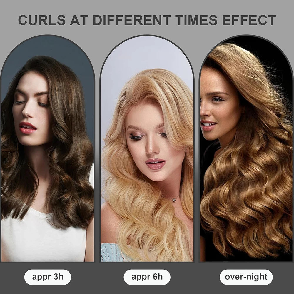 6 Pcs Set Heatless Hair Curler，Satin Heatless Curling Set, Heatless Curls Headband, Overnight Curling Headband