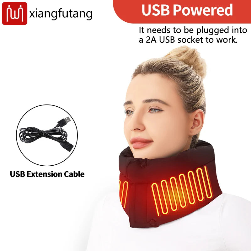 Electric Heating Neck Wrap Cold Weather 3 Temperature Adjustable Neck Warmer Heated Scarf Hot Compress Neck Protection