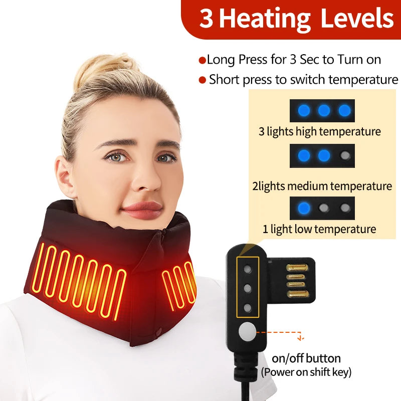Electric Heating Neck Wrap Cold Weather 3 Temperature Adjustable Neck Warmer Heated Scarf Hot Compress Neck Protection