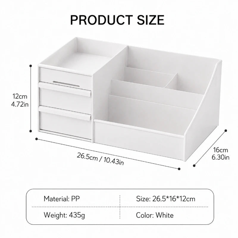 Makeup Organizer with Drawers Cosmetic Storage Box Desktop Skincare Organizer Vanity Countertop Storage Rack Jewelry Organizer