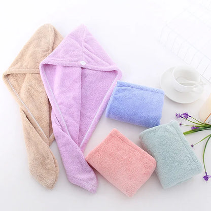 Microfiber Hair Towel Magic Fast Drying Dryer Towel Women Wrap Head Absorption Water Bath Hat