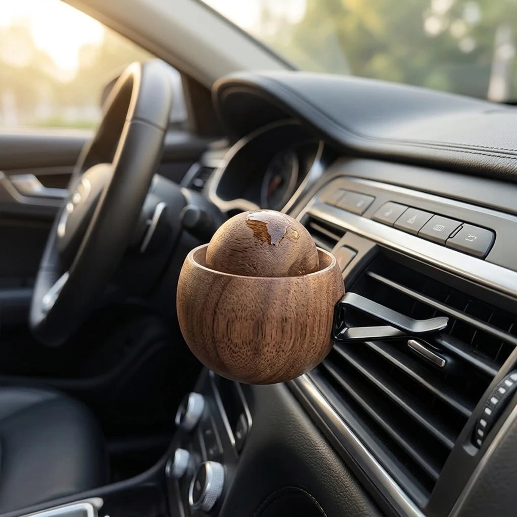 Car &amp; Home Essential Oil Diffuser - Made of Wood Mini Cute Natural Fragrance Diffuser Suitable for Bedroom Living Room Bathroom