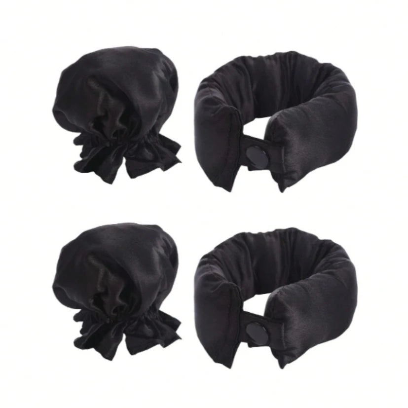 2/4/6Pcs Satin Heatless Curling Set Overnight Curl Blowout Rods Soft Hair Curlers To Sleep in Bun Bons Heatless Curls Bonnet Cap