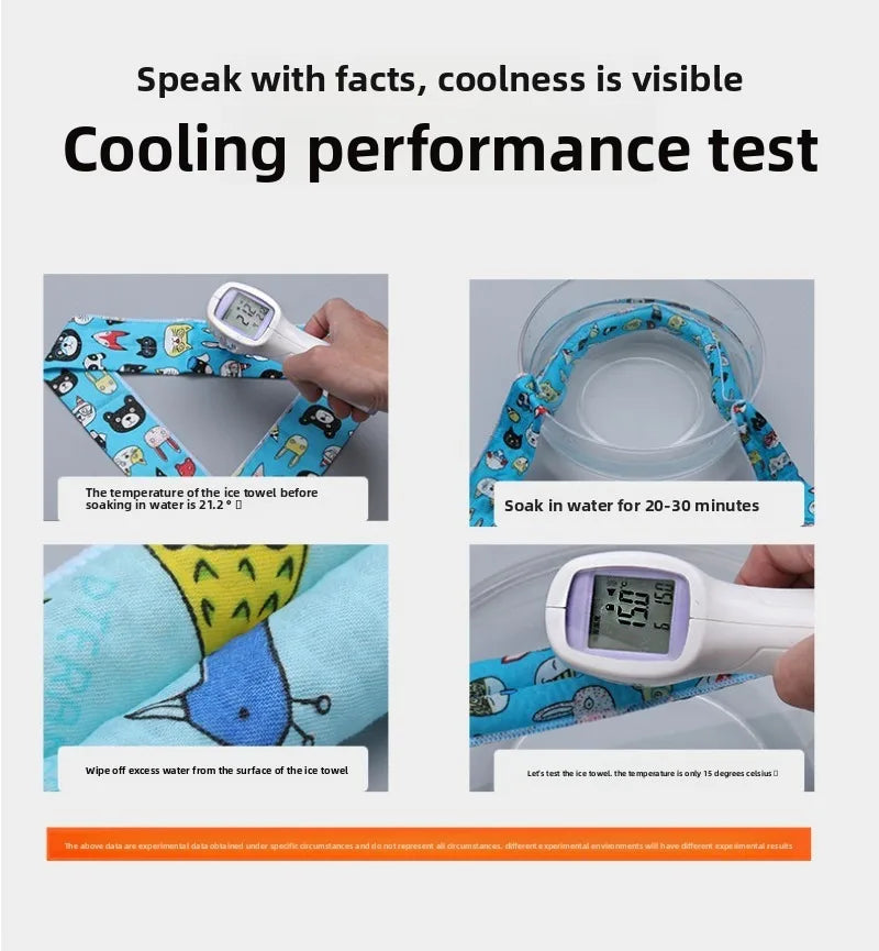 Neck Cooler Wraps Neck Wrap Headband Cooling Bandana Scarf Cold Towel Printed Soaked Tie Around Neck Summer Supplies