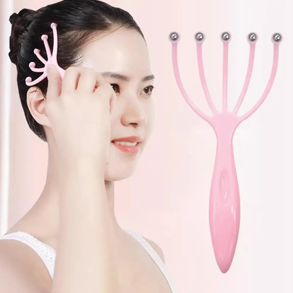 Scalp Massager Manual 5 Claw Head Massager Roller Scratcher Hair Scalp Massage Comb Relieve Fatigue Stress Relax Head Care