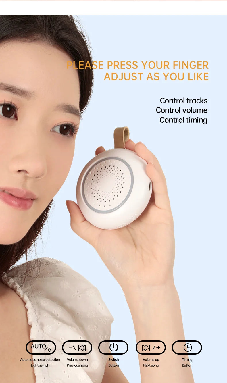 White Noise Machine 24 Soothing Sounds Sleep Sounds Machine with Night Light Type-C Charging Sleep Aid Device for Baby Adult