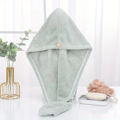 Ultra-Absorbent Microfiber Hair Towel - Double-Layered, Quick-Dry Design - Ideal for Shower, Gym & Spa Use